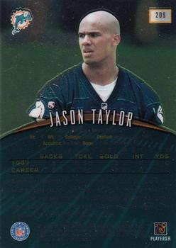 1998 Finest - No-Protectors #209 Jason Taylor Back