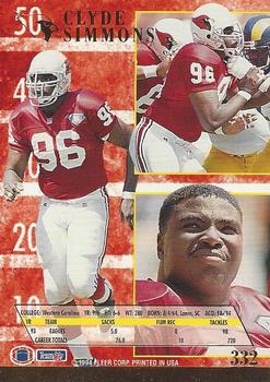 1994 Ultra #332 Clyde Simmons Back