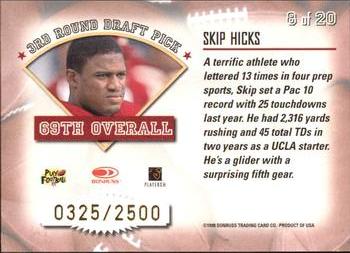 1998 Leaf Rookies & Stars - Freshman Orientation #8 Skip Hicks Back