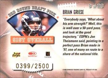 1998 Leaf Rookies & Stars - Freshman Orientation #9 Brian Griese Back