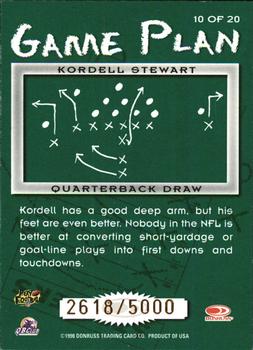 1998 Leaf Rookies & Stars - Game Plan #10 Kordell Stewart Back