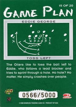 1998 Leaf Rookies & Stars - Game Plan #15 Eddie George Back