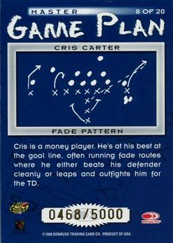 1998 Leaf Rookies & Stars - Game Plan Masters #8 Cris Carter Back