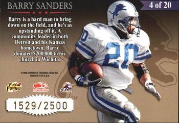 1998 Leaf Rookies & Stars - Great American Heroes #4 Barry Sanders Back