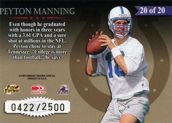 1998 Leaf Rookies & Stars - Great American Heroes #20 Peyton Manning Back