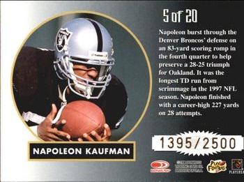 1998 Leaf Rookies & Stars - Greatest Hits #5 Napoleon Kaufman Back
