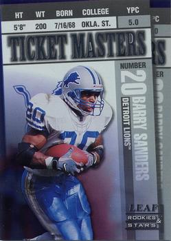 1998 Leaf Rookies & Stars - Ticket Masters #4 Barry Sanders / Herman Moore Front