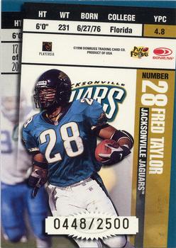1998 Leaf Rookies & Stars - Ticket Masters #17 Mark Brunell / Fred Taylor Back