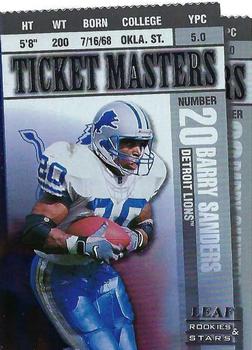 1998 Leaf Rookies & Stars - Ticket Masters Die Cuts #4 Barry Sanders / Herman Moore Front