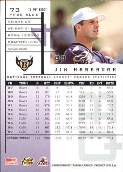 1998 Leaf Rookies & Stars - True Blue #73 Jim Harbaugh Back