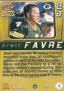 1998 Pacific Crown Royale - Pillars of the Game #9 Brett Favre Back
