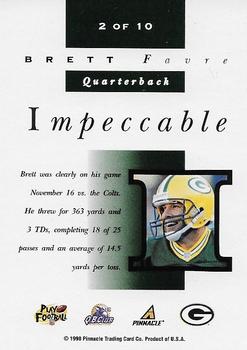 1998 Pinnacle Mint - Impeccable #2 Brett Favre Back