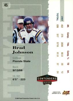 1998 Playoff Contenders - Ticket Red #45 Brad Johnson Back