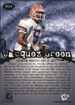 1998 Press Pass - Fields of Fury #FF9 Jacquez Green Back