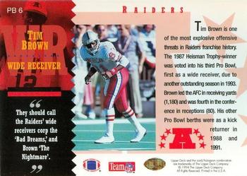 1994 Upper Deck - Pro Bowl #PB6 Tim Brown Back