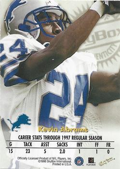 1998 SkyBox Premium - Autographics Blue Ink #NNO Kevin Abrams Back