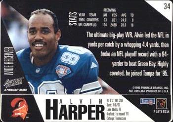 1995 Action Packed #34 Alvin Harper Back