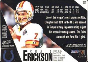 1995 Action Packed #81 Craig Erickson Back