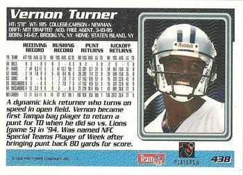 1995 Topps - Carolina Panthers Boosters #438 Vernon Turner Back