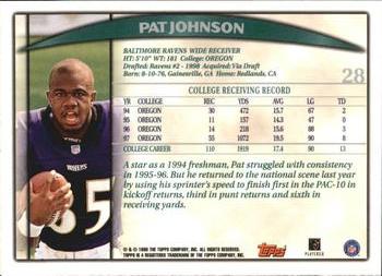 1998 Topps Season Opener #28 Pat Johnson Back