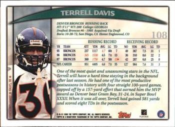 1998 Topps Season Opener #108 Terrell Davis Back