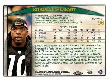 1998 Topps Chrome - Refractors #96 Kordell Stewart Back