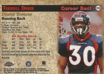 1998 Topps Chrome - Season's Best #26 Terrell Davis Back