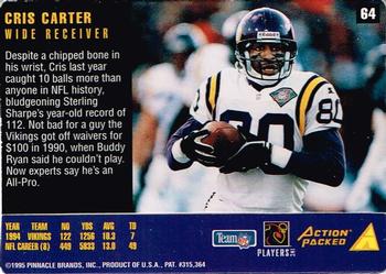 1995 Action Packed Rookies & Stars #64 Cris Carter Back