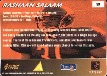1995 Action Packed Rookies & Stars #99 Rashaan Salaam Back