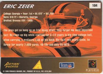 1995 Action Packed Rookies & Stars #104 Eric Zeier Back