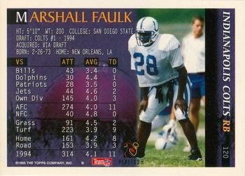 1995 Bowman #120 Marshall Faulk Back