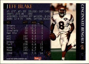 1995 Bowman #57 Jeff Blake Back
