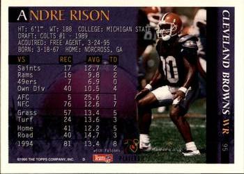 1995 Bowman #95 Andre Rison Back