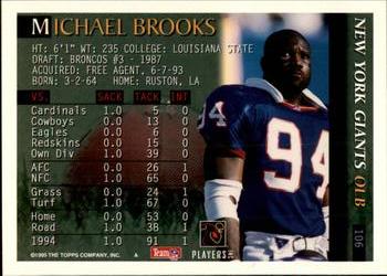 1995 Bowman #106 Michael Brooks Back