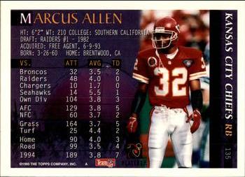 1995 Bowman #135 Marcus Allen Back