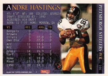 1995 Bowman #166 Andre Hastings Back
