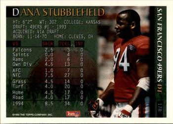 1995 Bowman #178 Dana Stubblefield Back