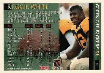 1995 Bowman #185 Reggie White Back
