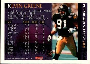 1995 Bowman #212 Kevin Greene Back
