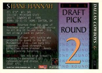 1995 Bowman #214 Shane Hannah Back