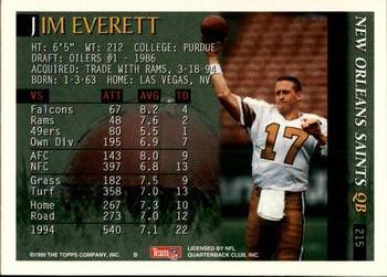 1995 Bowman #215 Jim Everett Back