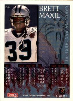 1995 Bowman #239 Brett Maxie Back