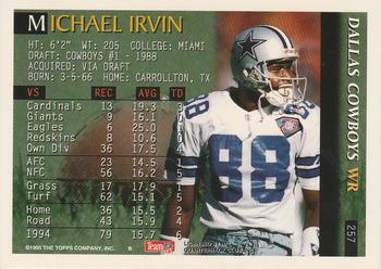 1995 Bowman #257 Michael Irvin Back