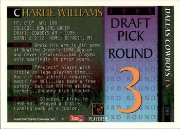 1995 Bowman #283 Charlie Williams Back
