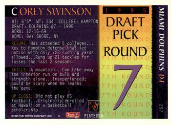 1995 Bowman #297 Corey Swinson Back