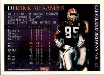 1995 Bowman #321 Derrick Alexander Back