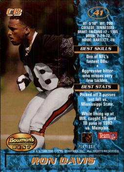 1995 Bowman's Best #41 Ron Davis Back