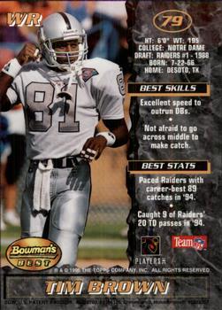1995 Bowman's Best #79 Tim Brown Back