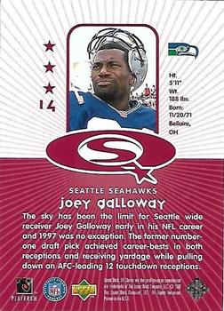 1998 UD Choice - StarQuest Red #14 Joey Galloway Back