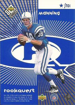 1998 UD Choice - StarQuest/RookQuest Blue #SR01 John Elway / Peyton Manning Back